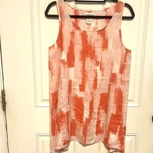 Linen Sleeveless Flowy Tunic Top or Swim Coverup Size M